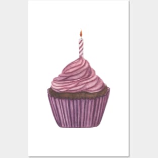 Purple cupcake Posters and Art